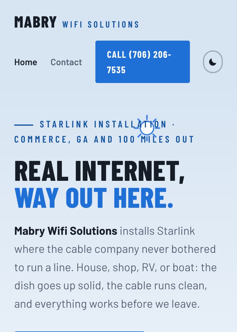 Mabry Wifi Solutions website